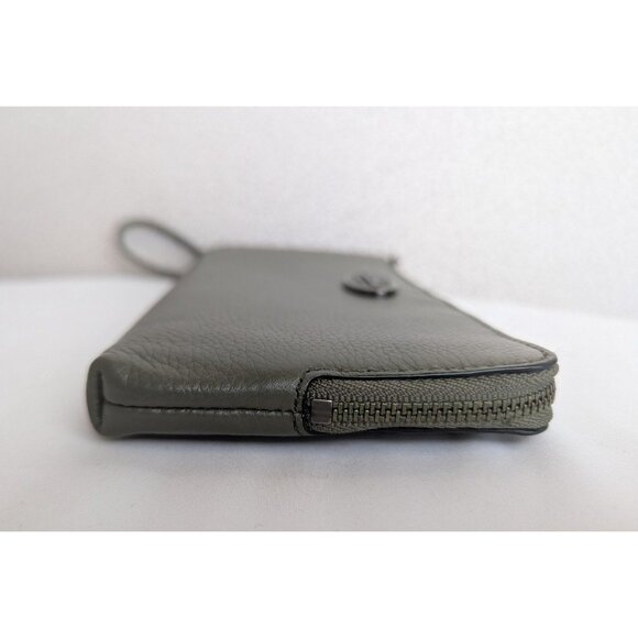 Coach L Zip Wallet Wristlet In Refined Grain Leather Olive Green Gunmetal 53413 - Picture 6 of 12